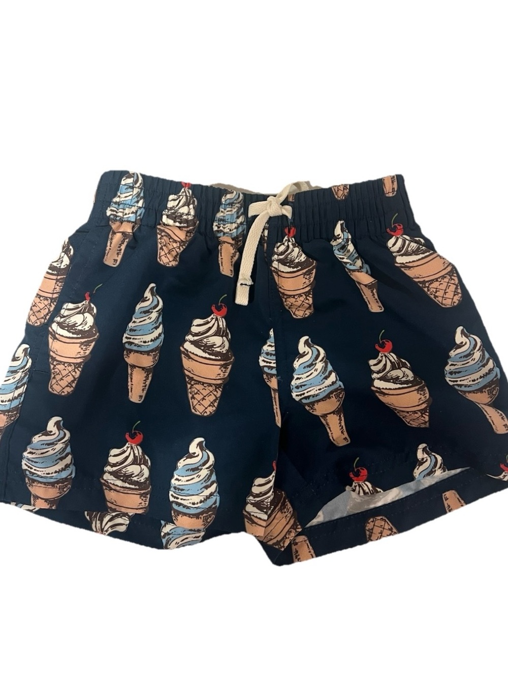 NWOT Boys Blue Rooster / Pink Chicken Ice Cream Cone Swim Trunks